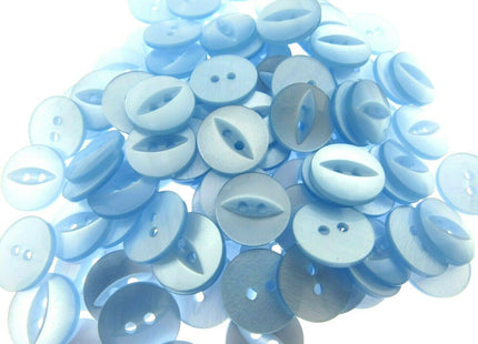 Round Fish Eye Baby Buttons x 100 - From 5 Sizes - 11.5mm 14mm 16mm 19mm 23mm - ThreadandTrimmings