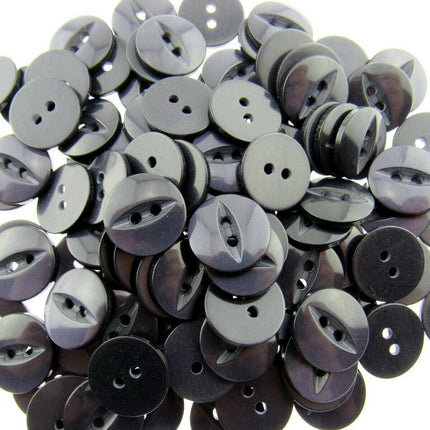 Round Fish Eye Baby Buttons x 100 - From 5 Sizes - 11.5mm 14mm 16mm 19mm 23mm - ThreadandTrimmings