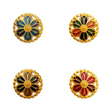 ENAMELED GOLD COLOURED BUTTONS - 15mm - (19/32") - ENAMEL METAL BUTTONS - ThreadandTrimmings