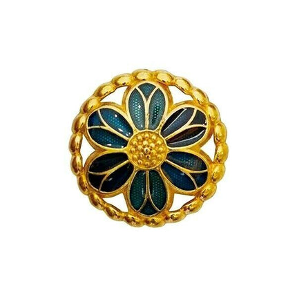 ENAMELED GOLD COLOURED BUTTONS - 15mm - (19/32") - ENAMEL METAL BUTTONS - ThreadandTrimmings