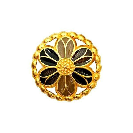 ENAMELED GOLD COLOURED BUTTONS - 15mm - (19/32") - ENAMEL METAL BUTTONS - ThreadandTrimmings