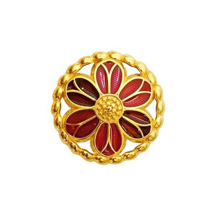 ENAMELED GOLD COLOURED BUTTONS - 15mm - (19/32") - ENAMEL METAL BUTTONS - ThreadandTrimmings