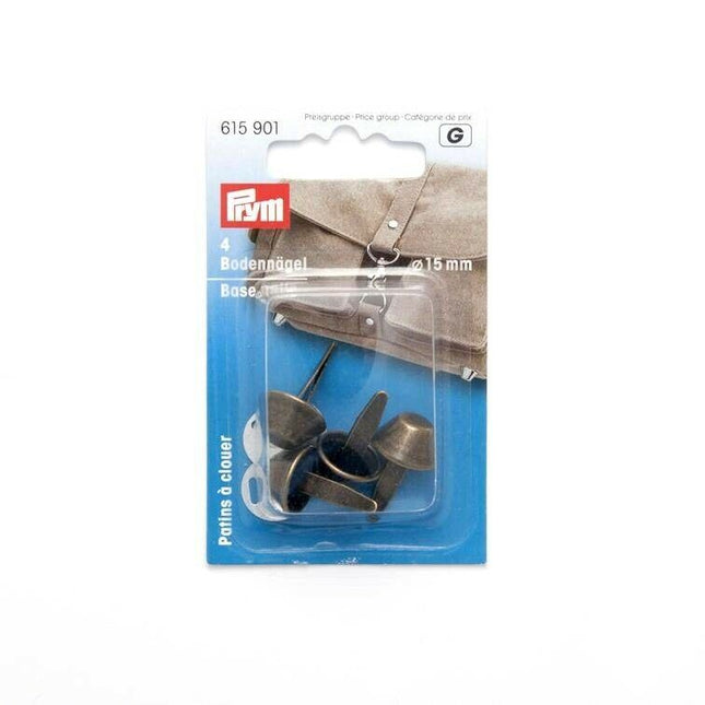 ** PRYM BASE NAILS for BAG MAKING - 15mm - Set of 4 Feet / Nails - ThreadandTrimmings