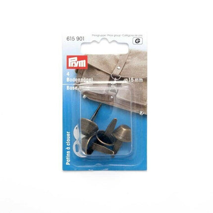 ** PRYM BASE NAILS for BAG MAKING - 15mm - Set of 4 Feet / Nails - ThreadandTrimmings