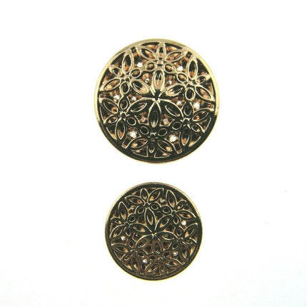 ROSE GOLD METAL FILIGREE STYLE BUTTONS - 15mm & 20mm - ThreadandTrimmings