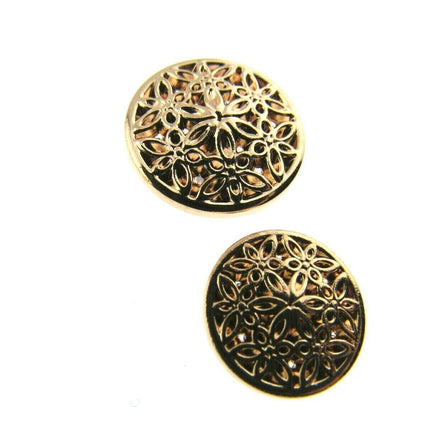ROSE GOLD METAL FILIGREE STYLE BUTTONS - 15mm & 20mm - ThreadandTrimmings