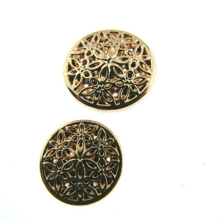 ROSE GOLD METAL FILIGREE STYLE BUTTONS - 15mm & 20mm - ThreadandTrimmings