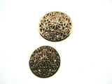 ROSE GOLD METAL FILIGREE STYLE BUTTONS - 15mm & 20mm - ThreadandTrimmings