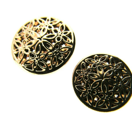 ROSE GOLD METAL FILIGREE STYLE BUTTONS - 15mm & 20mm - ThreadandTrimmings