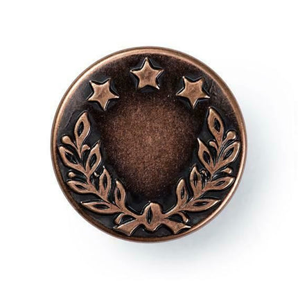 PRYM 17mm JEAN BUTTONS - 8 PIECE CARD With TOOL - NICKEL or ANTIQUE COPPER - ThreadandTrimmings