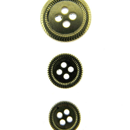 4 HOLE METAL BUTTONS - 4 COLOURS & 3 SIZES TO CHOOSE FROM - ThreadandTrimmings