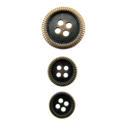 4 HOLE METAL BUTTONS - 4 COLOURS & 3 SIZES TO CHOOSE FROM - ThreadandTrimmings
