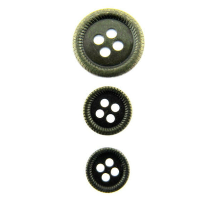 4 HOLE METAL BUTTONS - 4 COLOURS & 3 SIZES TO CHOOSE FROM - ThreadandTrimmings