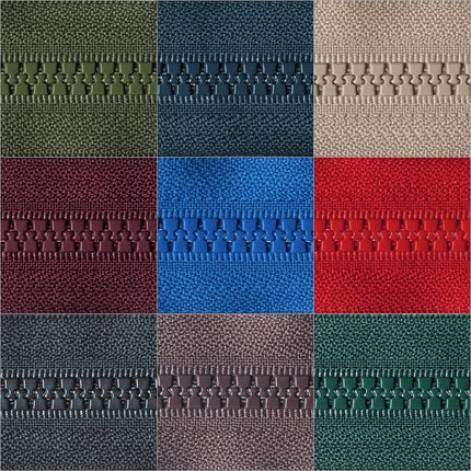 YKK Vislon HEAVY DUTY Plastic Open End Zip 8mm Teeth 24" / 26" / 28" / 30" / 32" - ThreadandTrimmings