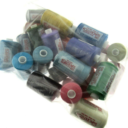 ** 5 x RANDOM ASSORTED COLOURS 1000 YARD SPUN POLYESTER 120's THREAD - CLEARANCE - ThreadandTrimmings