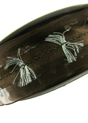 Wired Organza Chiffon Ribbon with Wired Satin Centre with Fringe - 38mm x 3m - ThreadandTrimmings