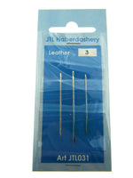 LEATHER HAND SEWING NEEDLES - 3 PIECE CARD - ThreadandTrimmings