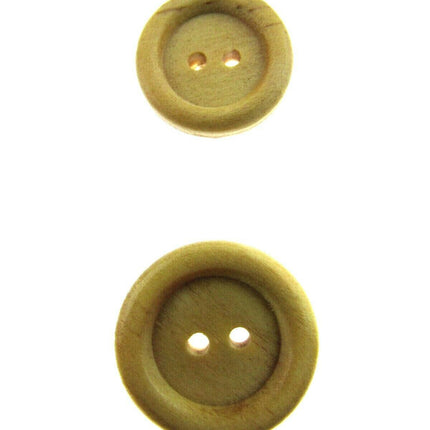 TWO HOLE RING EDGE WOODEN BUTTONS - SIZE 18mm & 23mm (CW2) - ThreadandTrimmings