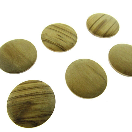 6 x WOODEN SHANK  OLIVE  WOODEN BUTTONS - 4 SIZES AVAILABLE (CW4) - ThreadandTrimmings