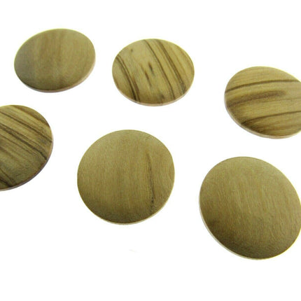 6 x WOODEN SHANK  OLIVE  WOODEN BUTTONS - 4 SIZES AVAILABLE (CW4) - ThreadandTrimmings