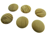 6 x WOODEN SHANK  OLIVE  WOODEN BUTTONS - 4 SIZES AVAILABLE (CW4) - ThreadandTrimmings