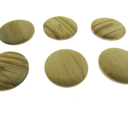 6 x WOODEN SHANK  OLIVE  WOODEN BUTTONS - 4 SIZES AVAILABLE (CW4) - ThreadandTrimmings