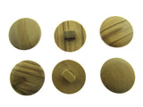6 x WOODEN SHANK  OLIVE  WOODEN BUTTONS - 4 SIZES AVAILABLE (CW4) - ThreadandTrimmings