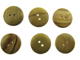 6 x 2-HOLE DOMED OLIVE WOOD BUTTONS - 4 SIZES AVAILABLE (CW6) - ThreadandTrimmings