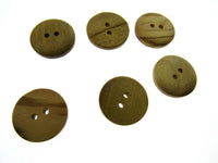 6 x 2-HOLE DOMED OLIVE WOOD BUTTONS - 4 SIZES AVAILABLE (CW6) - ThreadandTrimmings