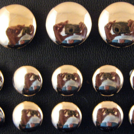 SHINY DOMED / BEVELED GOLD BLAZER BUTTONS PLASTIC - 3 x Sizes - WITH SHANK- CX1 - ThreadandTrimmings
