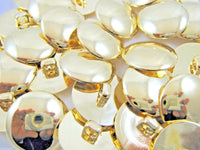 SHINY DOMED / BEVELED GOLD BLAZER BUTTONS PLASTIC - 3 x Sizes - WITH SHANK- CX1 - ThreadandTrimmings