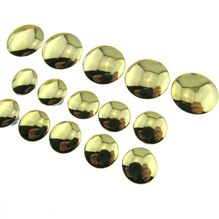 SHINY DOMED / BEVELED GOLD BLAZER BUTTONS PLASTIC - 3 x Sizes - WITH SHANK- CX1 - ThreadandTrimmings
