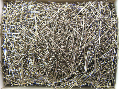 Lace Making Pins - 500g - 22mm Newey Diadem Brass (Nickel Plated Brass) Straight - ThreadandTrimmings