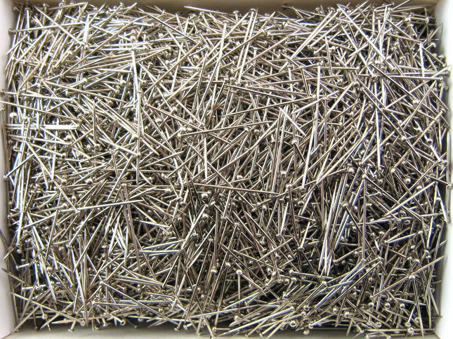 Lace Making Pins - 500g - 22mm Newey Diadem Brass (Nickel Plated Brass) Straight - ThreadandTrimmings