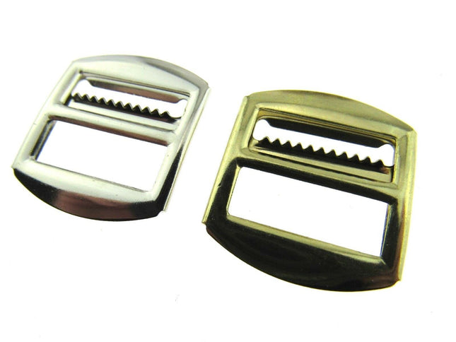 Toothed Waistcoat Buckles with Adjusting Slider Bar - Black, Gold or Silver CX51 - ThreadandTrimmings
