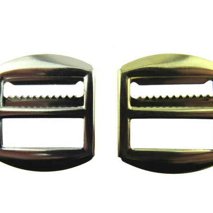 Toothed Waistcoat Buckles with Adjusting Slider Bar - Black, Gold or Silver CX51 - ThreadandTrimmings