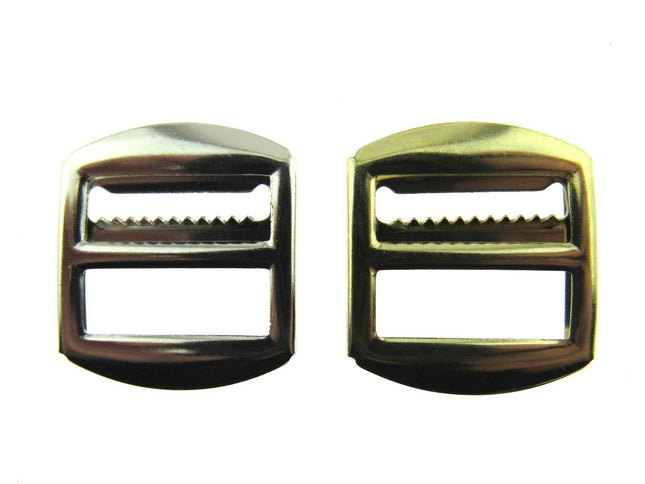 Toothed Waistcoat Buckles with Adjusting Slider Bar - Black, Gold or Silver CX51 - ThreadandTrimmings