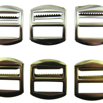 Toothed Waistcoat Buckles with Adjusting Slider Bar - Black, Gold or Silver CX51 - ThreadandTrimmings