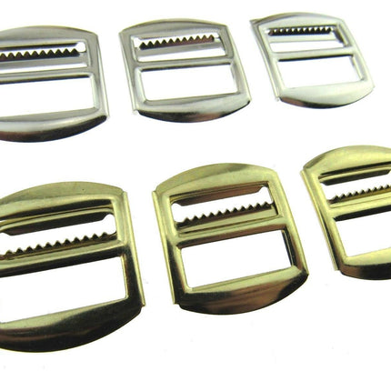 Toothed Waistcoat Buckles with Adjusting Slider Bar - Black, Gold or Silver CX51 - ThreadandTrimmings