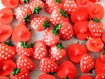 HAND PAINTED STRAWBERRY SHANK BUTTON  FOR BABY / Novelty / CRAFTS APPROX 15mm