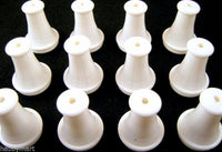 CORD PULLS - WHITE PLASTIC LIBERTY BELL SHAPE - CURTAIN CORD PULLS (35mm x 25mm) - ThreadandTrimmings