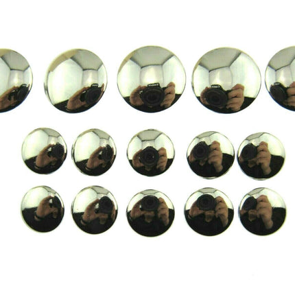 SHINY DOMED / BEVELED SILVER BLAZER BUTTONS PLASTIC -3 x SIZES -WITH SHANK- CX1 - ThreadandTrimmings