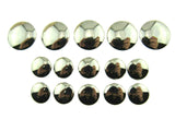 SHINY DOMED / BEVELED SILVER BLAZER BUTTONS PLASTIC -3 x SIZES -WITH SHANK- CX1 - ThreadandTrimmings