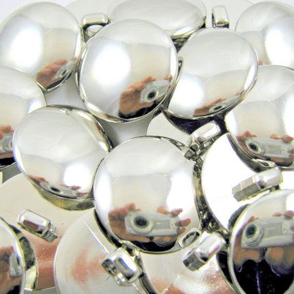 SHINY DOMED / BEVELED SILVER BLAZER BUTTONS PLASTIC -3 x SIZES -WITH SHANK- CX1 - ThreadandTrimmings