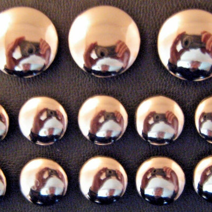 SHINY DOMED / BEVELED SILVER BLAZER BUTTONS PLASTIC -3 x SIZES -WITH SHANK- CX1 - ThreadandTrimmings