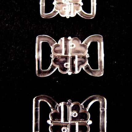 BIKINI CLASPS / CLIPS - SMALL , MEDIUM & LARGE INVISIBLE CLEAR PLASTIC - ThreadandTrimmings