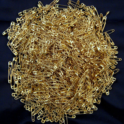 Safety Pins Small Brass 19mm Newey Jewel Gold Coloured Safety Pins