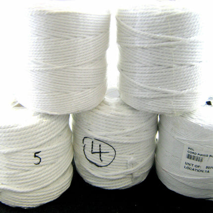 White Bleached 100% Cotton Cushion Piping Cord - Great for Macrame & Seams - ThreadandTrimmings