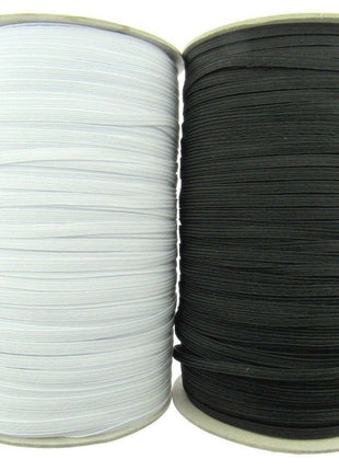 6 CORD ELASTIC - BLACK or WHITE ( 4mm APPROX) - ThreadandTrimmings