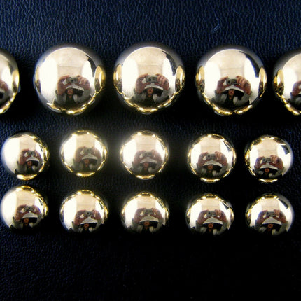 Round Gold Domed Buttons - Shiny Gold Domed Plastic with Shank Buttons (B897) - ThreadandTrimmings
